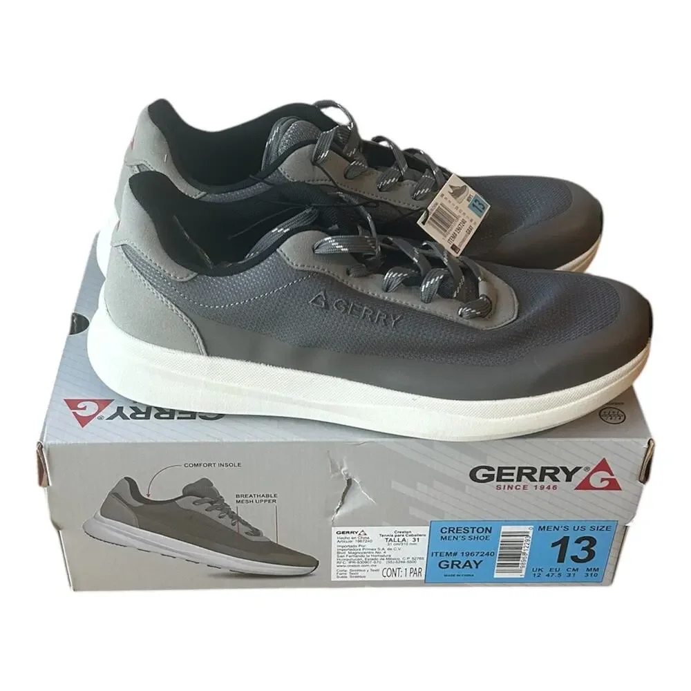 Gerry Men's Creston Shoe, Lightweight, Lace Up, Gray, Size 13